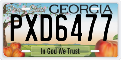 GA license plate PXD6477