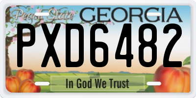 GA license plate PXD6482