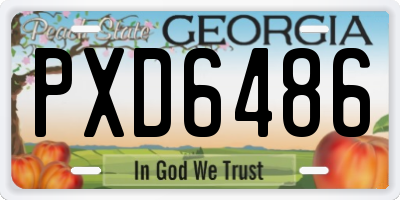 GA license plate PXD6486