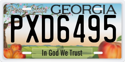 GA license plate PXD6495
