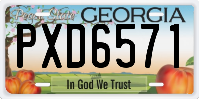GA license plate PXD6571