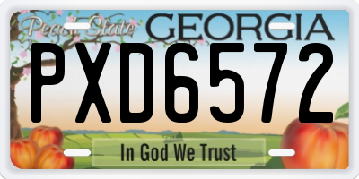GA license plate PXD6572