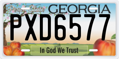 GA license plate PXD6577