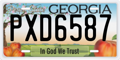 GA license plate PXD6587