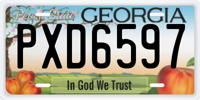 GA license plate PXD6597