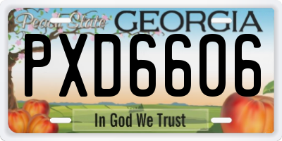 GA license plate PXD6606