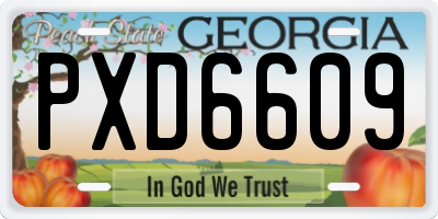 GA license plate PXD6609