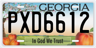 GA license plate PXD6612