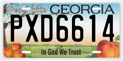 GA license plate PXD6614