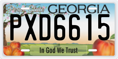 GA license plate PXD6615