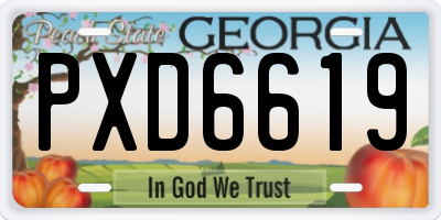 GA license plate PXD6619