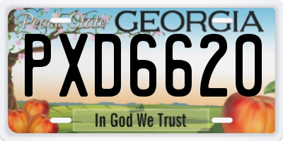 GA license plate PXD6620