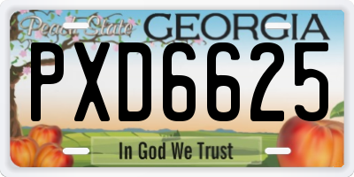 GA license plate PXD6625