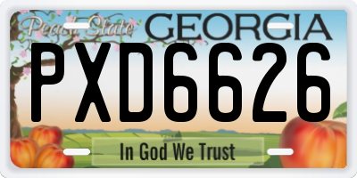 GA license plate PXD6626