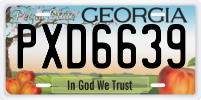 GA license plate PXD6639