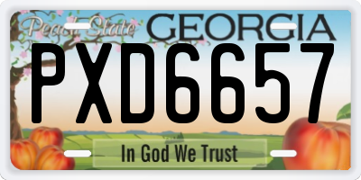 GA license plate PXD6657