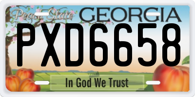 GA license plate PXD6658