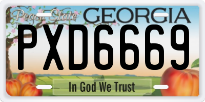 GA license plate PXD6669