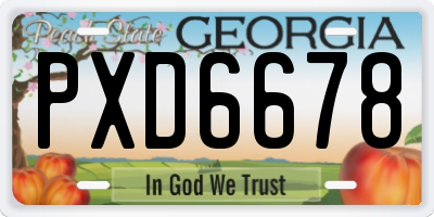 GA license plate PXD6678