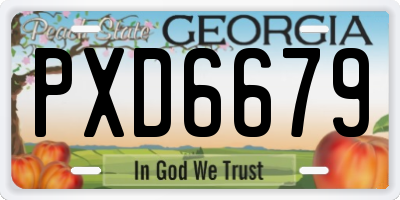 GA license plate PXD6679