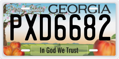 GA license plate PXD6682