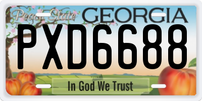 GA license plate PXD6688