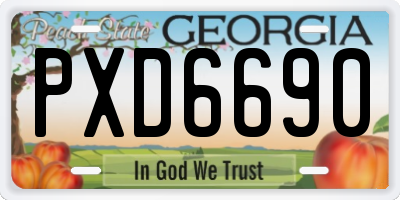 GA license plate PXD6690