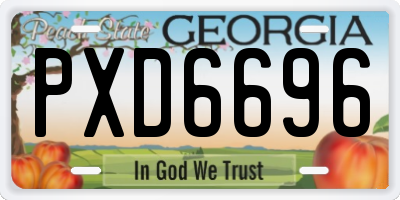 GA license plate PXD6696