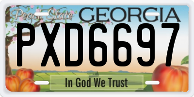 GA license plate PXD6697