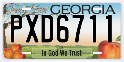 GA license plate PXD6711