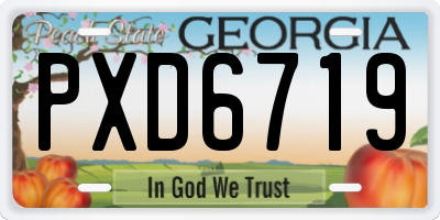 GA license plate PXD6719