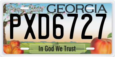 GA license plate PXD6727