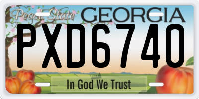 GA license plate PXD6740