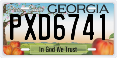 GA license plate PXD6741