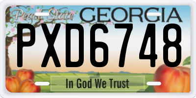 GA license plate PXD6748