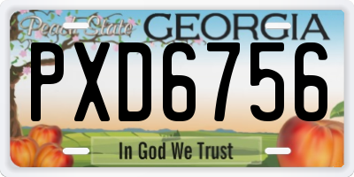 GA license plate PXD6756