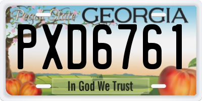 GA license plate PXD6761