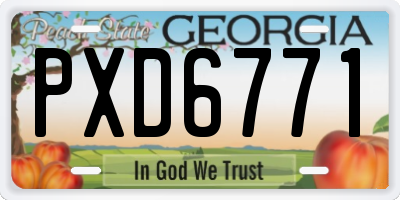 GA license plate PXD6771