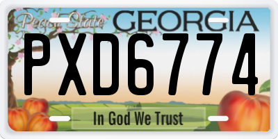 GA license plate PXD6774