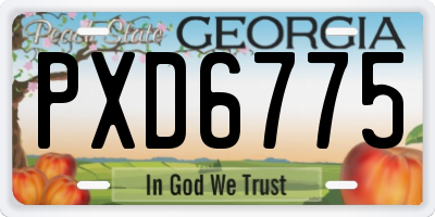 GA license plate PXD6775