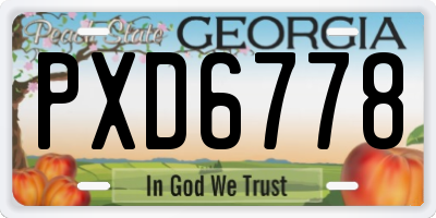 GA license plate PXD6778
