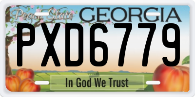 GA license plate PXD6779