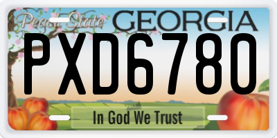 GA license plate PXD6780