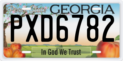 GA license plate PXD6782