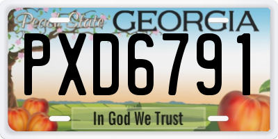 GA license plate PXD6791