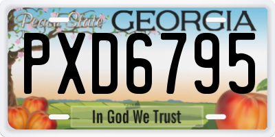GA license plate PXD6795