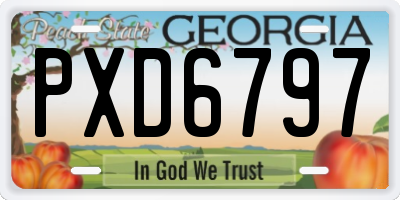 GA license plate PXD6797