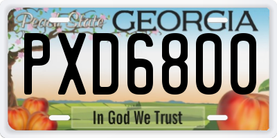GA license plate PXD6800
