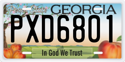 GA license plate PXD6801