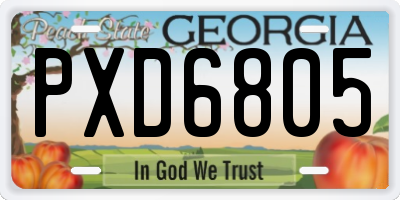 GA license plate PXD6805